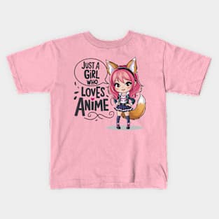 Just A Girl Who Loves Anime Kids T-Shirt